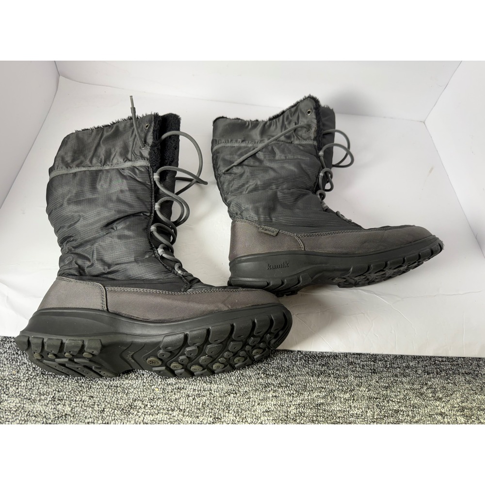 Kamik DriDefense Womens Dark Gray Waterproof Insulated Winter Snow Boots 12 Inch